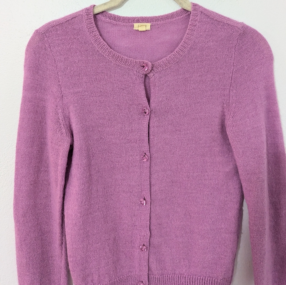 J. Crew Factory Alpaca Wool Blend Button Front Knit Cardigan Purple Size XS - Picture 3 of 8